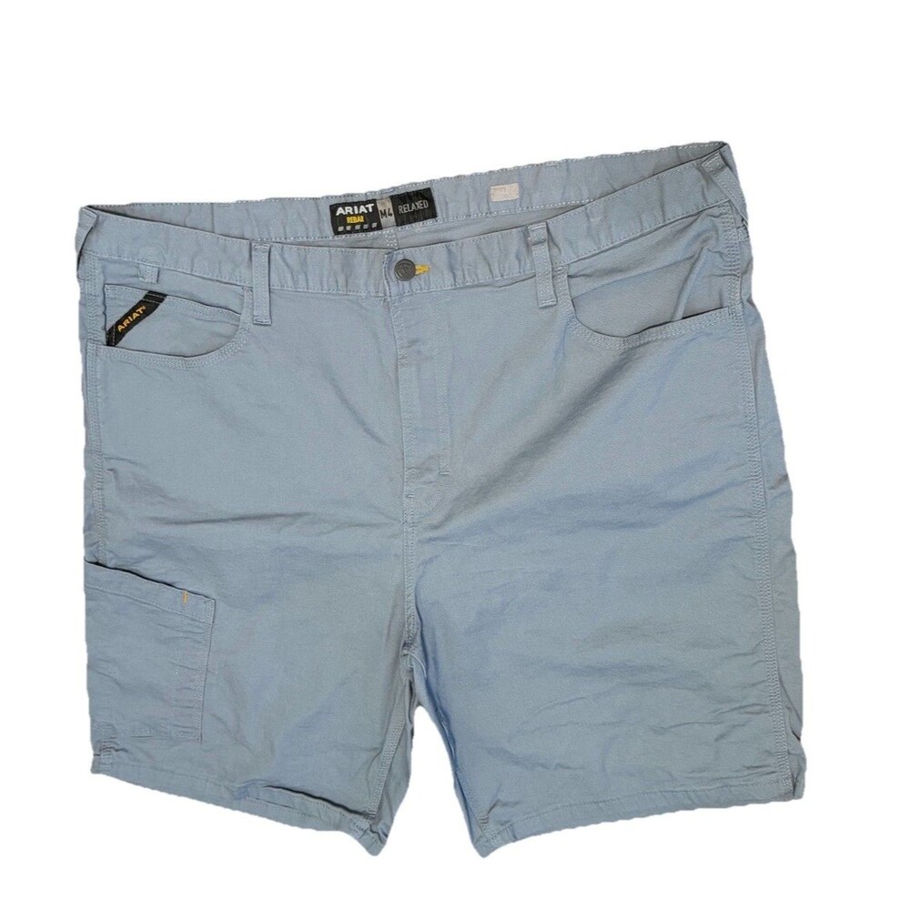 Ariat Cargo Mens Shorts Size 44 Rebar M4 Big & Tall Steel Blue Relaxed Fit